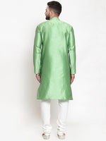 Thumbnail for Jompers Men Green & White Self Design Kurta Only - Distacart