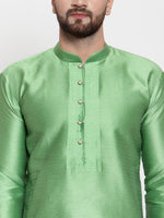 Thumbnail for Jompers Men Green & White Self Design Kurta Only - Distacart