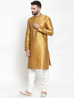 Thumbnail for Jompers Men Mustard & White Self Design Kurta Only - Distacart