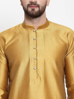 Thumbnail for Jompers Men Mustard & White Self Design Kurta Only - Distacart