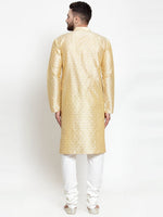 Thumbnail for Jompers Men Mustard & Golden Self Design Kurta Only - Distacart