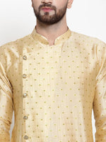 Thumbnail for Jompers Men Mustard & Golden Self Design Kurta Only - Distacart
