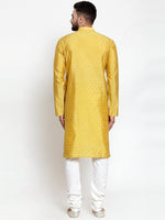 Thumbnail for Jompers Men Yellow & Golden Self Design Kurta Only - Distacart