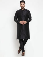 Thumbnail for Jompers Men Black Solid Kurta Only - Distacart