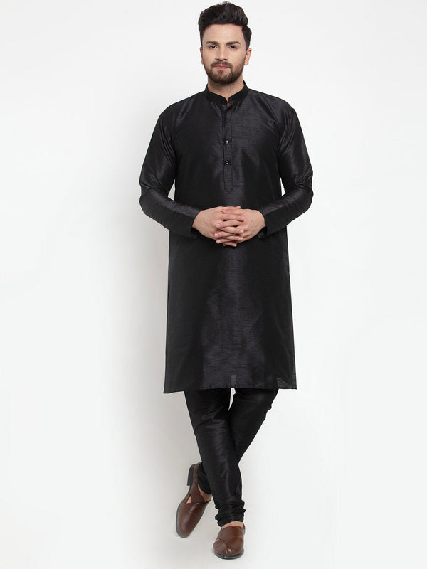 Jompers Men Black Solid Kurta Only - Distacart