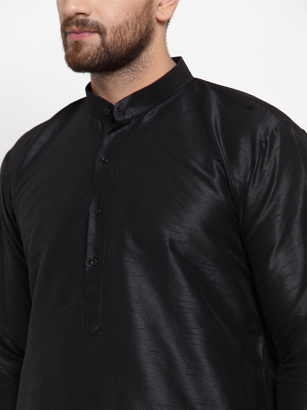 Jompers Men Black Solid Kurta with Churidar - Distacart