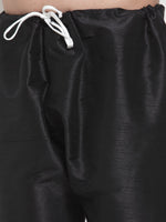 Thumbnail for Jompers Men Black Solid Kurta with Churidar - Distacart