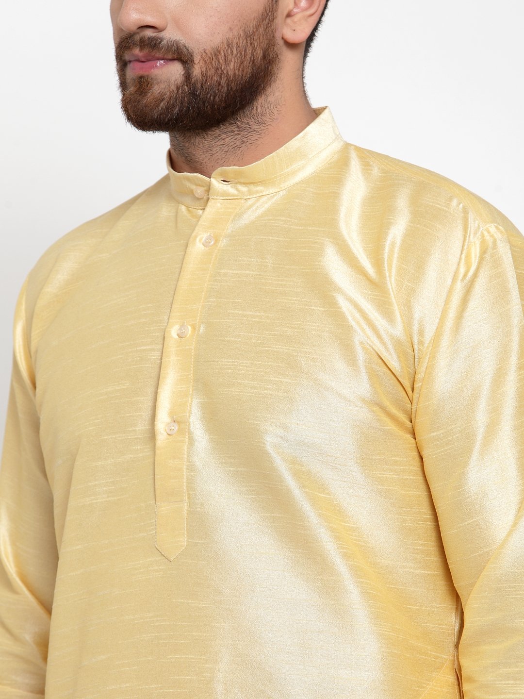 Jompers Men Golden Solid Kurta with Churidar - Distacart