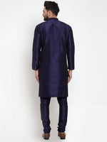 Thumbnail for Jompers Men Navy-Blue Solid Kurta with Churidar - Distacart