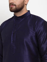 Thumbnail for Jompers Men Navy-Blue Solid Kurta with Churidar - Distacart