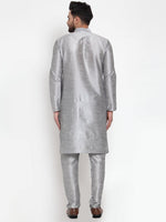 Thumbnail for Jompers Men Silver Solid Kurta with Churidar - Distacart