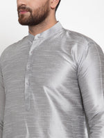 Thumbnail for Jompers Men Silver Solid Kurta with Churidar - Distacart