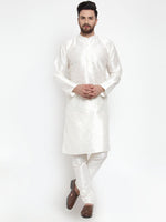 Thumbnail for Jompers Men White Solid Kurta with Churidar - Distacart