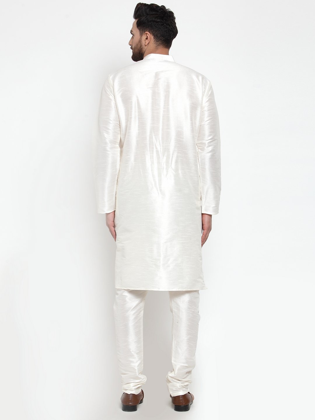Jompers Men White Solid Kurta with Churidar - Distacart