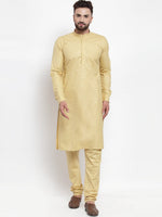 Thumbnail for Jompers Men Beige Solid Kurta with Churidar - Distacart