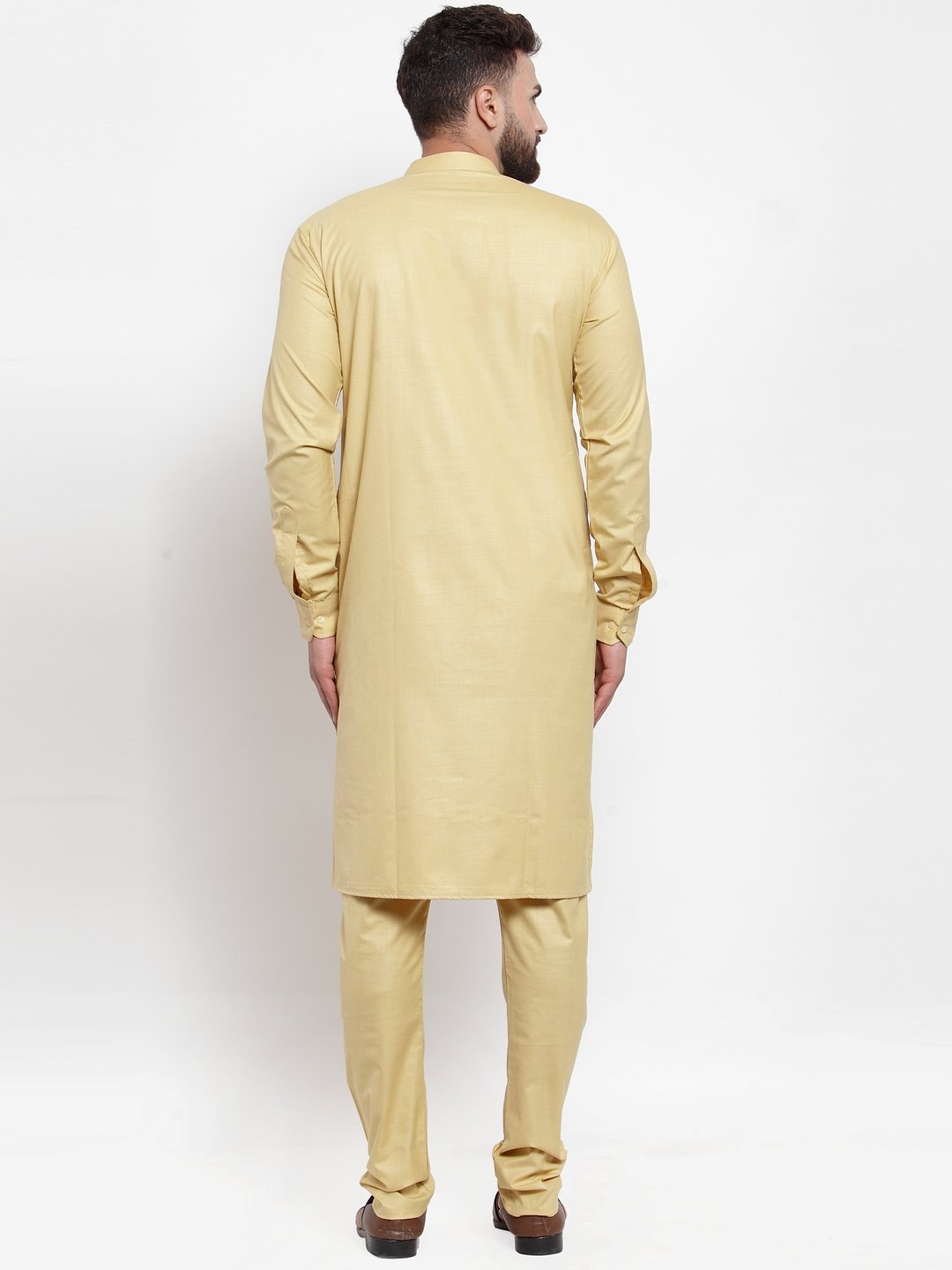 Jompers Men Beige Solid Kurta with Churidar - Distacart