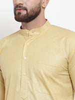 Thumbnail for Jompers Men Beige Solid Kurta with Churidar - Distacart