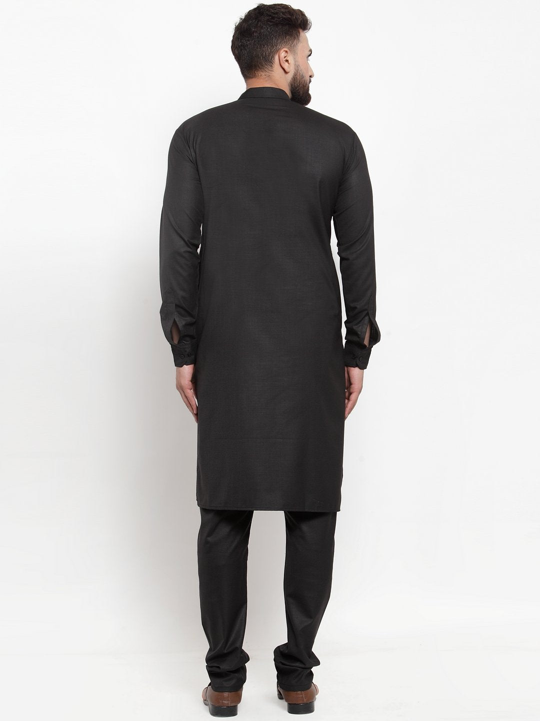 Jompers Men Black Solid Kurta Only - Distacart