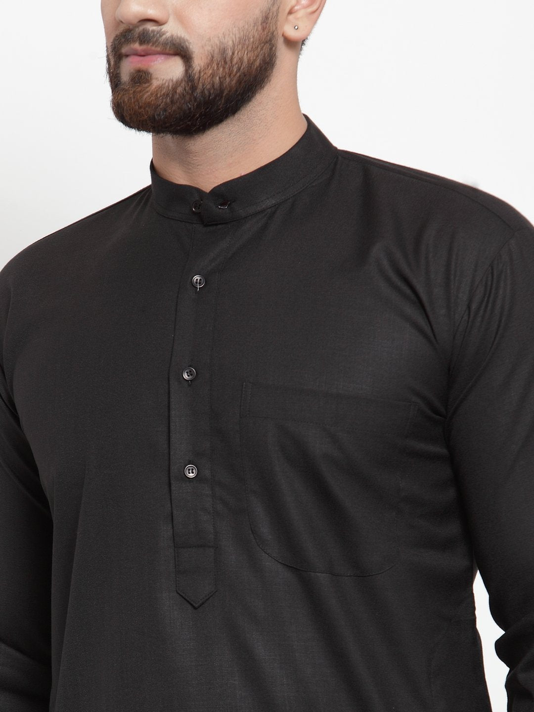 Jompers Men Black Solid Kurta with Churidar - Distacart