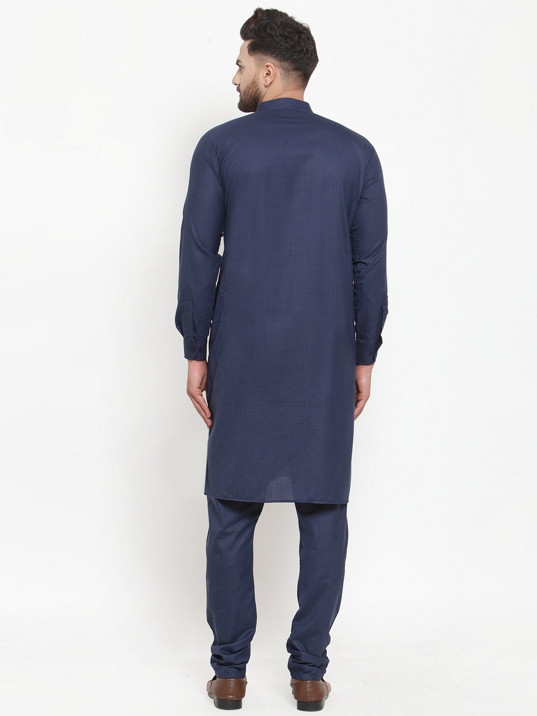 Jompers Men Navy-Blue Solid Kurta Only - Distacart