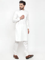 Thumbnail for Jompers Men White Solid Kurta with Churidar - Distacart