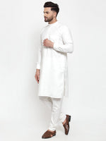 Thumbnail for Jompers Men White Solid Kurta with Churidar - Distacart
