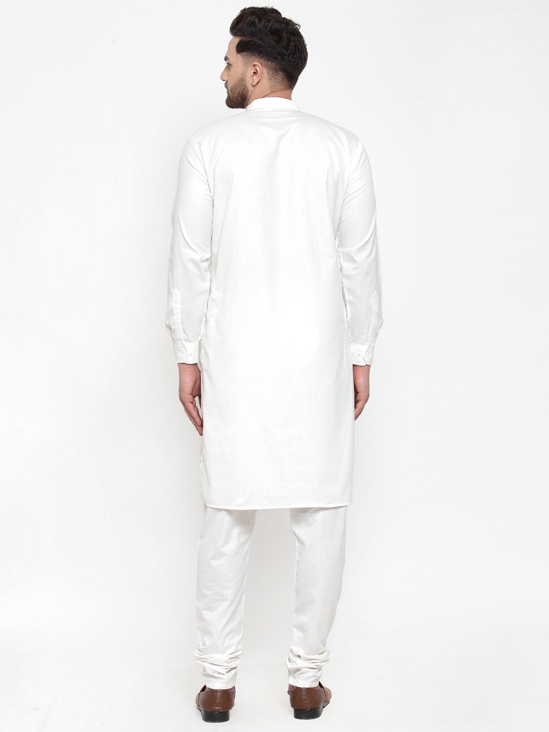Jompers Men White Solid Kurta with Churidar - Distacart