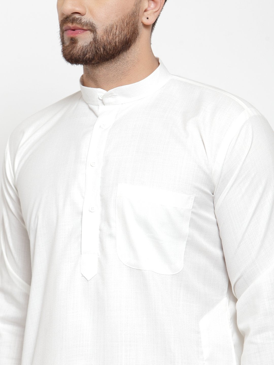Jompers Men White Solid Kurta with Churidar - Distacart