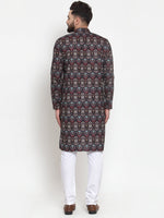 Thumbnail for Jompers Men Black & Beige Digital Printed Kurta Only - Distacart