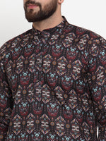 Thumbnail for Jompers Men Black & Beige Digital Printed Kurta Only - Distacart