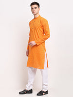 Thumbnail for Jompers Men's Yellow Cotton Printed Kurta Payjama Set