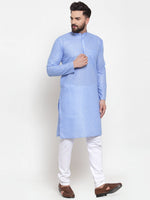 Thumbnail for Jompers Men Blue Self-design Kurta Only - Distacart