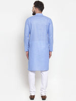 Thumbnail for Jompers Men Blue Self-design Kurta Only - Distacart
