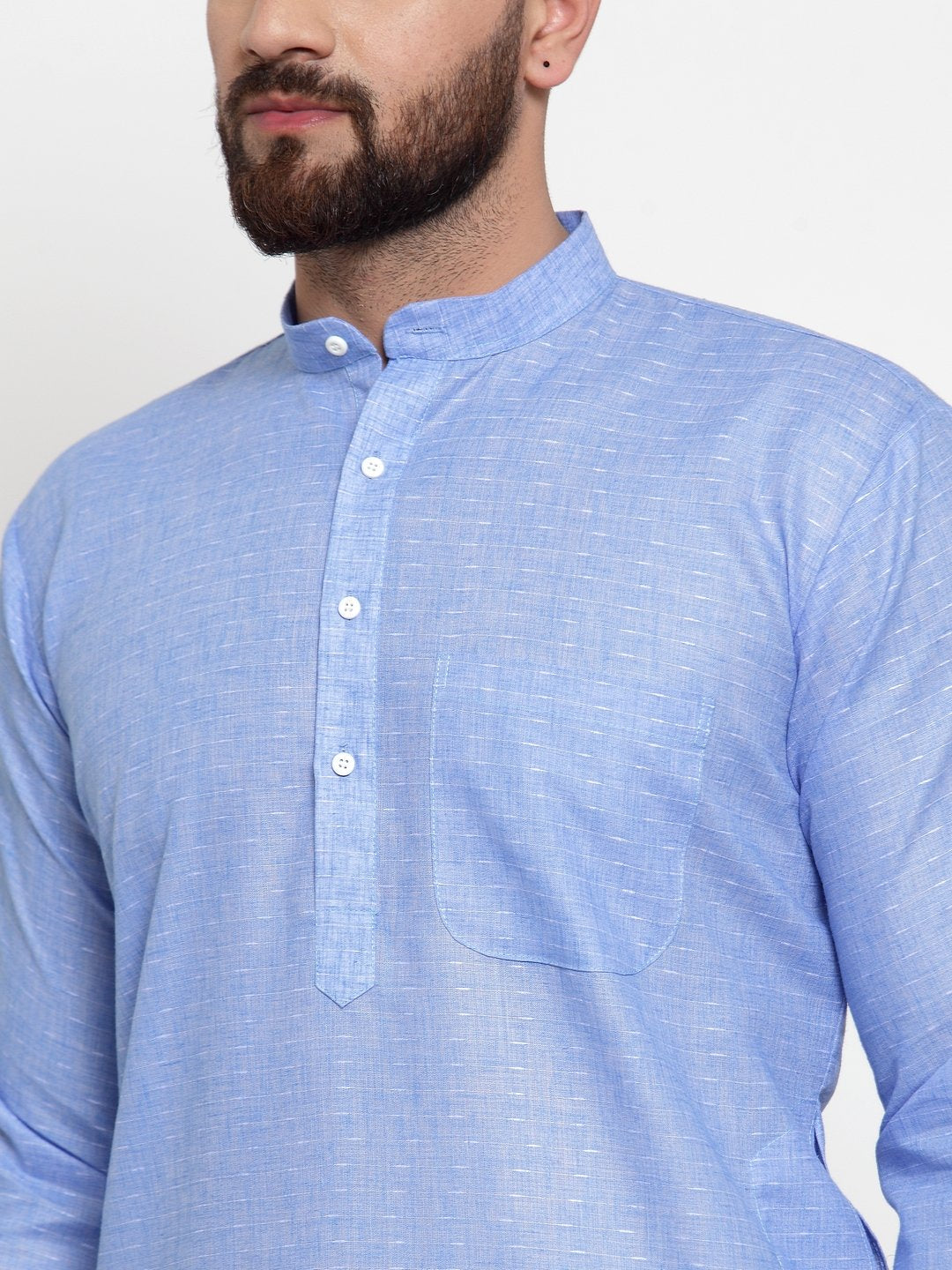 Jompers Men Blue Self-design Kurta with Churidar - Distacart
