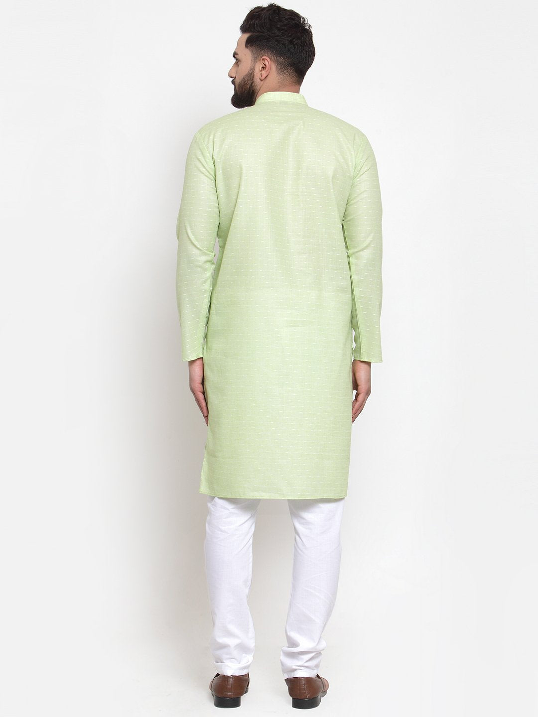 Jompers Men Green Self-design Kurta Only - Distacart