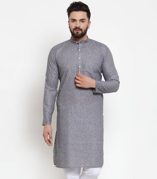 Jompers Men Grey Self-design Kurta Only - Distacart