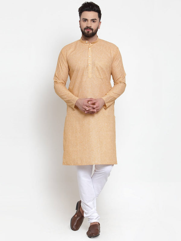 Jompers Men Orange Self-design Kurta with Churidar - Distacart