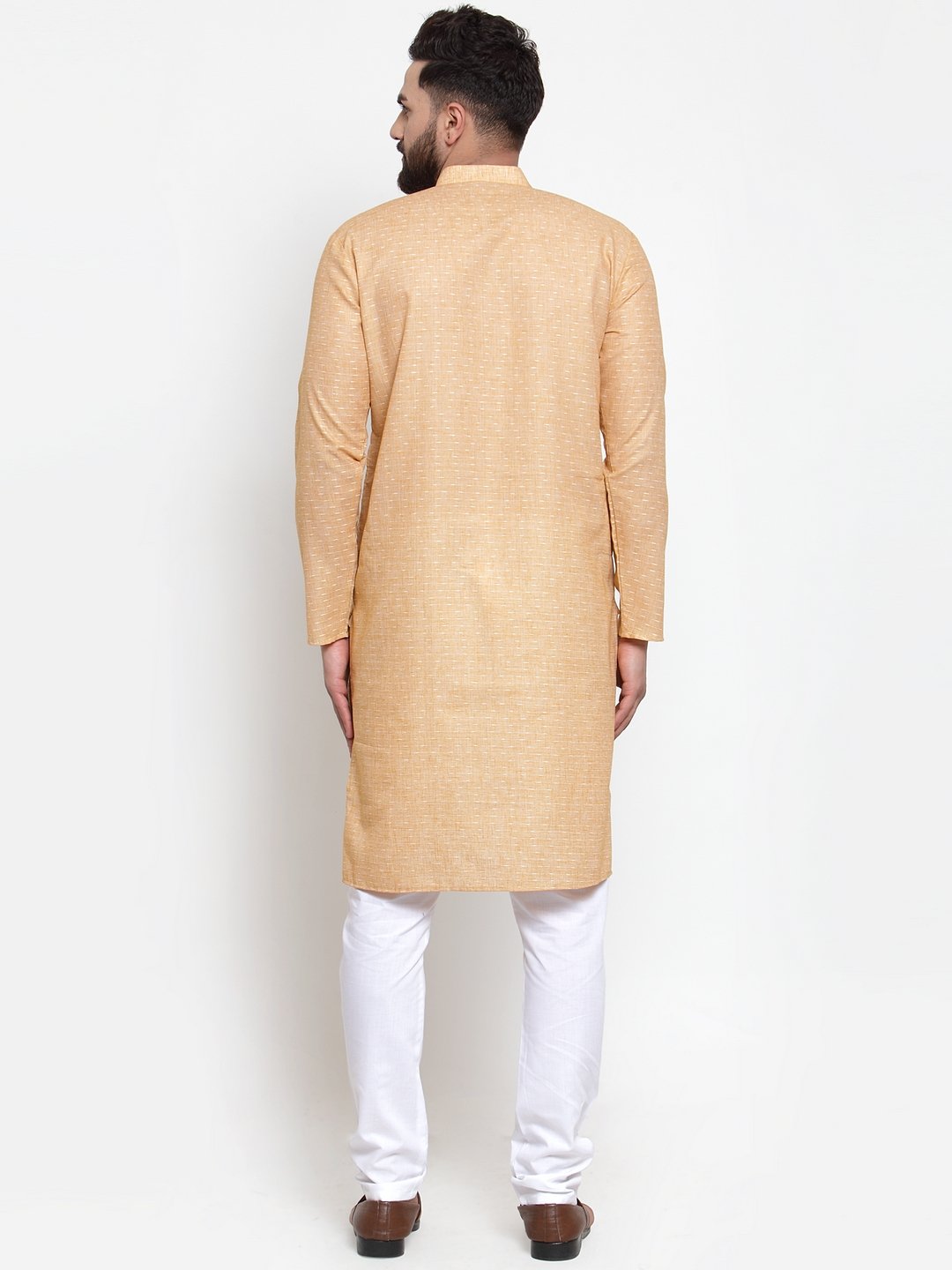 Jompers Men Orange Self-design Kurta with Churidar - Distacart