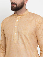 Thumbnail for Jompers Men Orange Self-design Kurta Only - Distacart