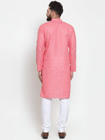 Thumbnail for Jompers Men Pink Self-design Kurta Only - Distacart
