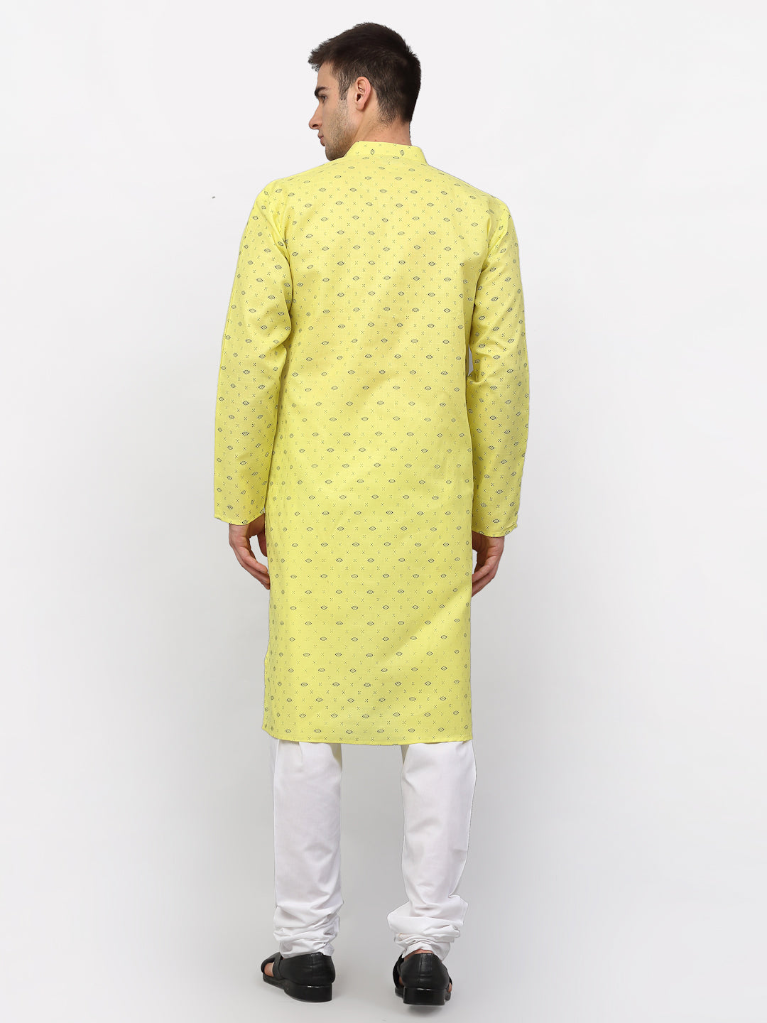 Jompers Men's Lemon Printed Cotton Kurta Only