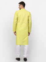 Thumbnail for Jompers Men's Lemon Printed Cotton Kurta Only