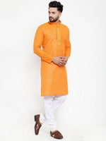 Thumbnail for Jompers Men Orange & White Embroidered Kurta Only - Distacart