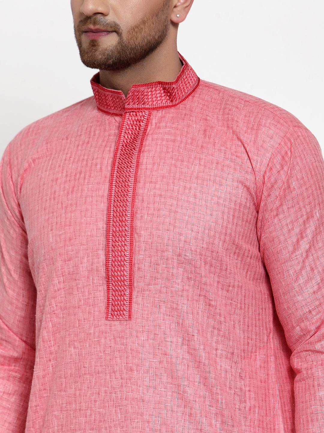 Jompers Men's Pink Woven Kurta Payjama Sets
