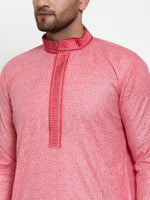 Thumbnail for Jompers Men's Pink Woven Kurta Payjama Sets