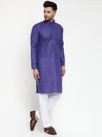 Thumbnail for Jompers Men's Purple Woven Kurta Payjama Sets