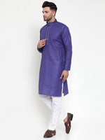Thumbnail for Jompers Men's Beautiful Purple Woven Kurta Only