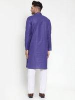 Thumbnail for Jompers Men's Purple Woven Kurta Payjama Sets