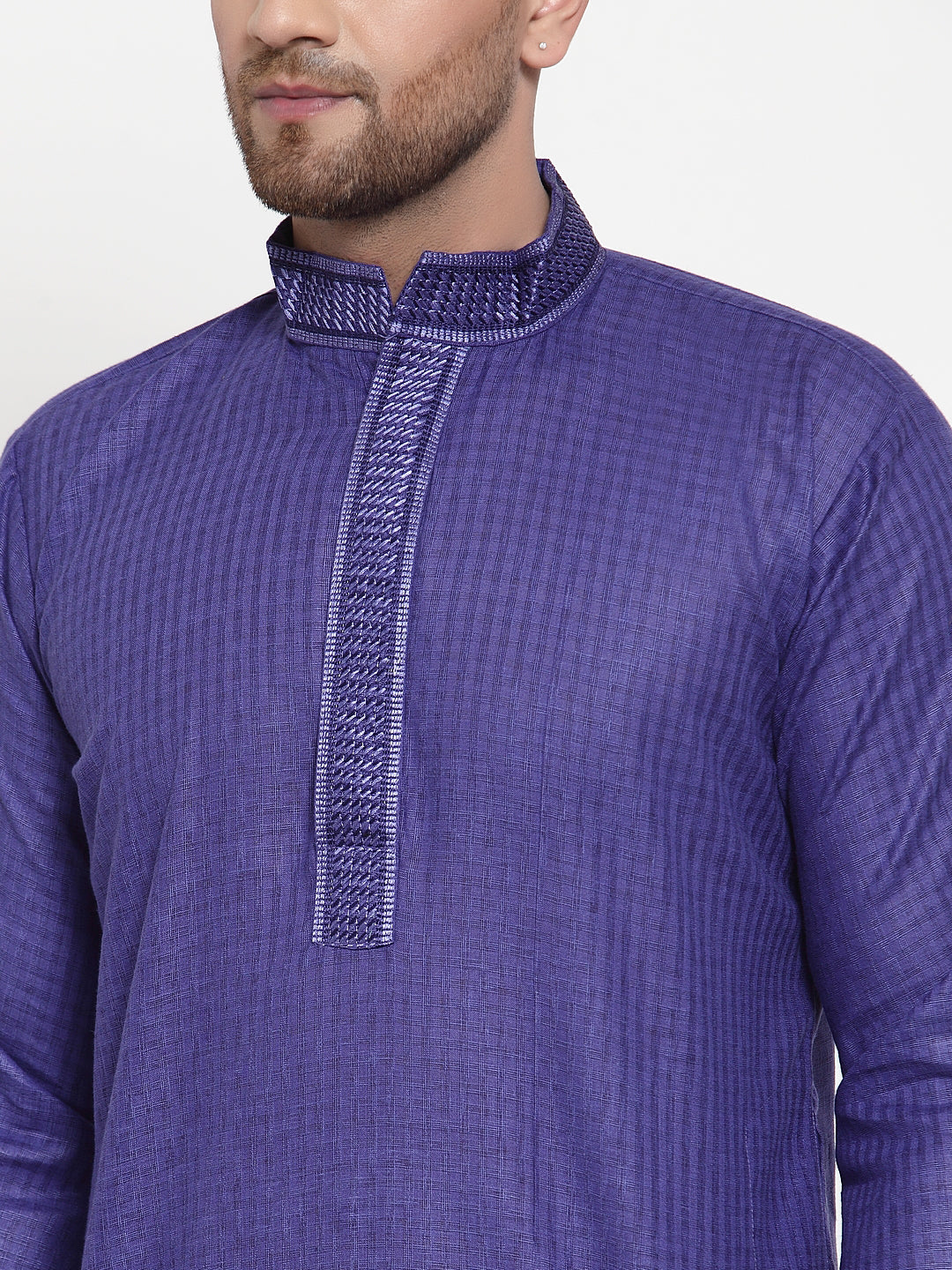 Jompers Men's Purple Woven Kurta Payjama Sets