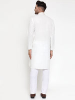 Thumbnail for Jompers Men's White Woven Kurta Payjama Sets